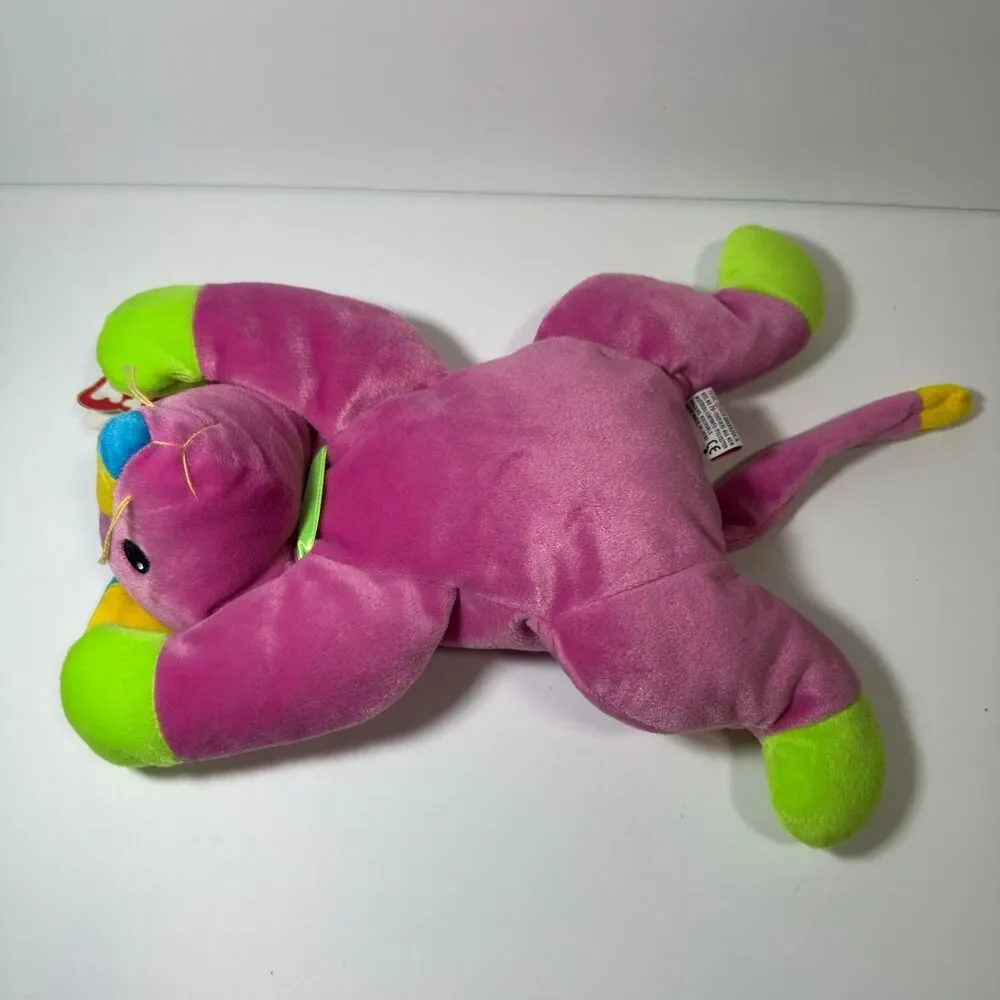 Vintage 1998 Ty Pillow Pals MEOW Pink Cat Plush 14